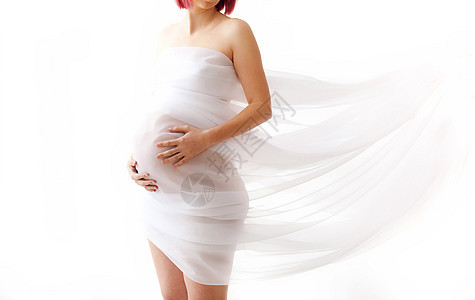 戴面纱的孕妇女性面纱家庭拥抱产妇手臂母亲父母床单母性图片