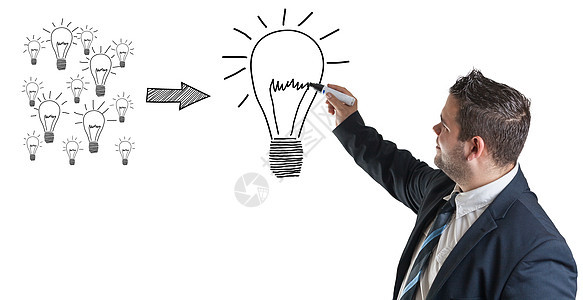 管理好的想法战略创造力营销素描发明图表商业灯泡草图商务图片