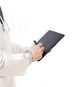 具有数字平板电脑的医生键盘男人男性药品钥匙按钮技术软件屏幕桌面图片