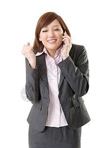 手机交谈就业女士商业生意人秘书职业技术员工商务套装图片