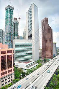现代新加坡办公室车道车辆交通城市市中心首都运动运输摩天大楼图片
