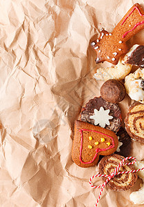 圣诞饼干糕点面包食物框架假期编织营养巧克力甜点礼物图片