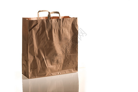 纸袋送货生态销售白色回收店铺包装零售反射杂货图片