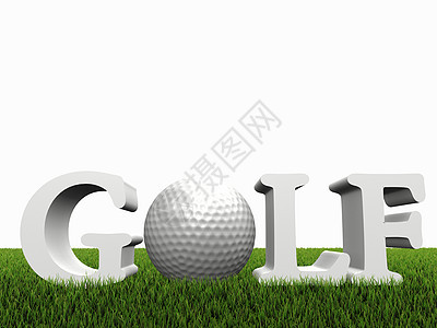 绿色草上高尔夫概念公平竞争竞争力白色渲染器课程运动竞争俱乐部竞赛高尔夫球图片