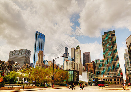 芝加哥市风景与威利斯塔(Sears Tower)图片