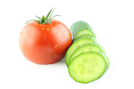 新鲜西红柿绿色水果工作室营养红色蔬菜白色食物黄瓜饮食图片
