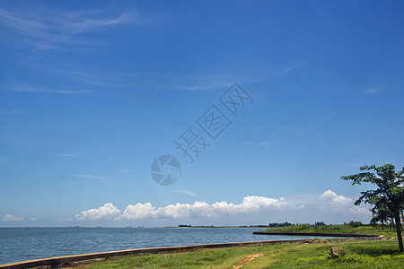 中国海口海岸风景海滩国际热带白云蓝天旅游图片