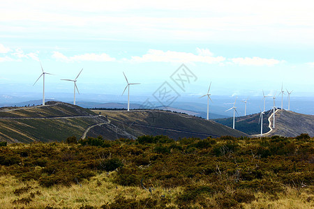 风车长廊风力涡轮机涡轮旋转资源太阳车站环境生产植物风车空气背景