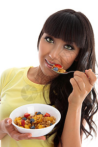 健康营养早餐会小麦女孩女性谷物薄片玉米福利食物成人干果图片