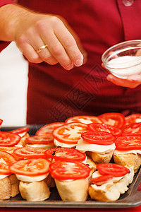 好吃的布罗舍塔厨师面包美食盘子起动机蔬菜厨房烤箱饮食沙拉图片