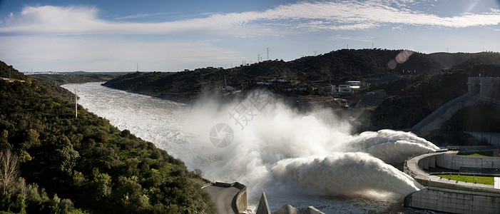 阿尔奎瓦大坝力量活力工程天空流动技术水电水库图片