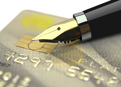 信用卡和笔金融采购会计安全借方身份墨水银行贷款检查图片