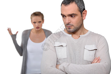 愤怒的夫妇丈夫离婚男人焦虑挫折悲伤生活家庭女性压力图片