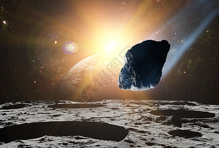 宇宙中行星上小行星攻击宇宙中的行星 摘要i插图危险小说流星彗星地球星系碰撞灾难世界末日图片