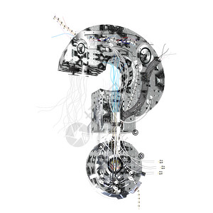 工业 3D 符号技术问号字体小说模块标点脚本机器插图文本图片