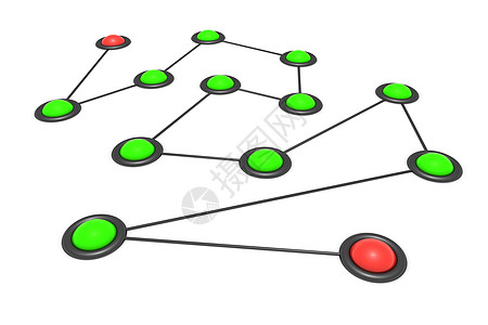 连接概念绿色电脑组织相关性网络链接技术按钮红色图片