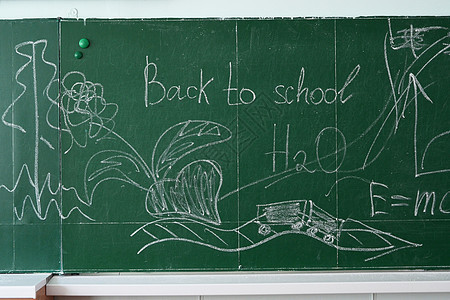 重返学校教育粉笔公告绘画班级刻字学生艺术标题框架背景图片