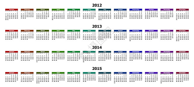 2012  2015年多彩日历笔记本日程议程规划师顾问办公室助手新年会议时间背景图片