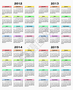 2012  2015年多彩日历助手办公室规划师笔记本会议杂志时间议程日程新年背景图片
