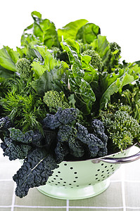 深绿色蔬菜有营养的有机的高清图片