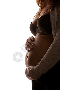 准妈妈妇科医生女士感情母亲怀孕腹部婴儿喜悦父母幸福背景图片