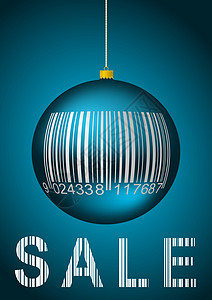 蓝色海报冬季销售庆典假期海报条码零售季节礼物代码中心价格背景