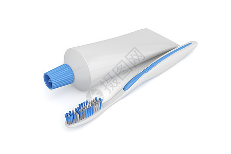 牙刷和牙膏保健塑料口服牙科管子卫生白色刷子健康医疗图片