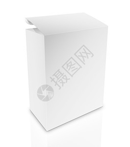 白色背景白框中带有剪切路径的白边框包装办公室正方形空白纸板购物商业送货邮政标签图片