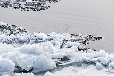 冰冷的冰冰在水面上寒冷痕迹冰川冻结季节天气水晶液体图片