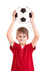 可爱的男孩拿着足球球 足球球男人乐趣男性竞赛杯子喜悦闲暇教育游戏运动图片