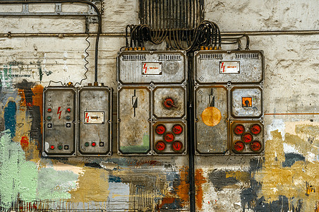 墙上的工业引信箱保险丝盒电压工程师保险丝控制插头危险活力控制板电路图片