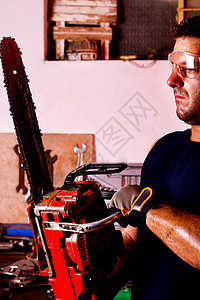 男性机械技工职业工具工程师工人耳机男人商业服务蓝色齿轮图片