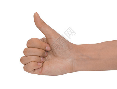 男人的手把拇指伸向白色手腕手势男性皮肤团队优胜者身体指甲协议手指图片