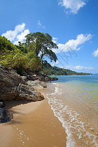 埃尔尼多晴天海岸线海景支撑蓝色天堂棕榈海岸风景石灰石图片