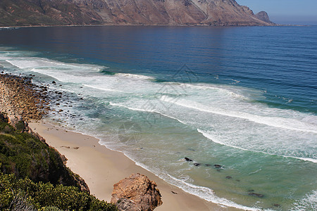 沿非洲南部海岸线的海滩冲浪旅游海浪风景地平线热带波浪海岸支撑场景图片