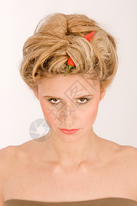 尖锐金金发女人女性女士蔬菜发型水果美丽女孩辣椒食物头发图片