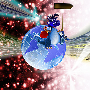 黑暗蓝龙新年是2012年的象征幸福动物童话地球孩子们星星电子邮件假期网络蓝色图片