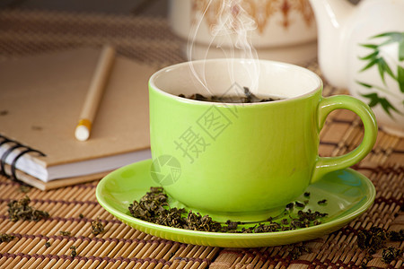 茶茶杯木头茶壶杯子生态食物文化叶子日记草本植物玻璃图片