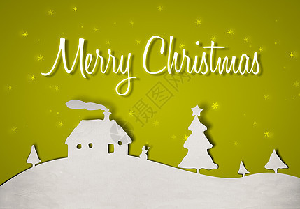绿色圣诞卡风景展示风格墙纸惊喜丝带阴影雪花礼物假期图片
