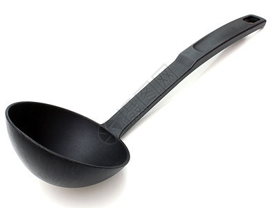 黑色塑料汤架厨具肉汤家庭厨房餐厅用具烹饪白色食物午餐图片