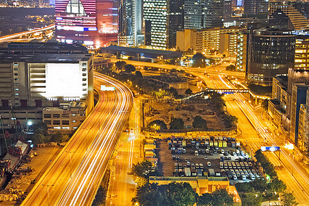 城市的交通夜间商业线条辉光建筑公共汽车运动地球景观街道速度图片