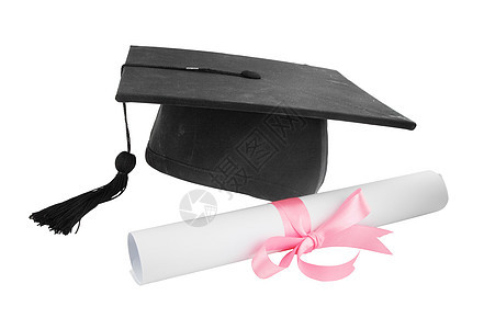 毕业上限和文凭插图商业证书教育智慧庆典成就大学学习帽子图片