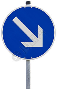德国交通标志类别导航蓝色白色形状路标金属箭头圆圈文化图片