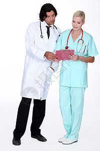 检查病例的医生和护士考试专家感染医院工作工人临床案件帮助女孩图片