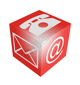 联系人立方体白色顾客红色数据邮件电讯网络营销信封电话图片