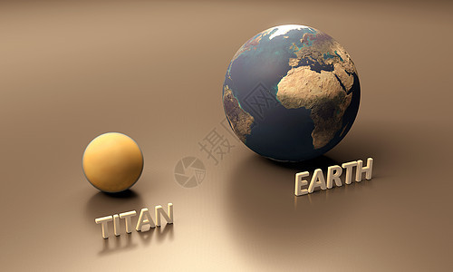 土星月亮巨人和行星地球空白图片