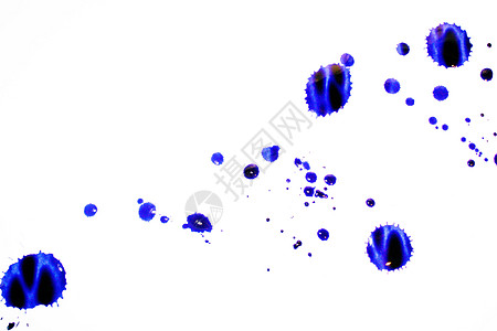 白纸页上的蓝色墨迹床单液体飞溅水滴圆圈海军白色图片