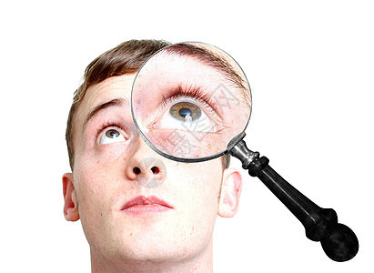 调查间谍检查员眼睛考试控制镜片经理办公室男人放大镜图片