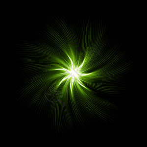 具有绿色螺旋的恒星中心尖塔艺术插图卷曲射线辉光线圈圆圈卡片图片