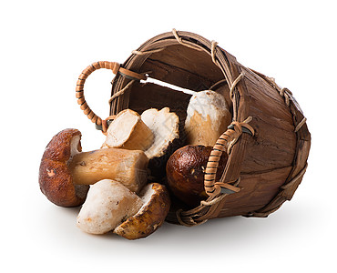 篮子里的蘑菇菌类柳条蔬菜包装饮食食物团体图片